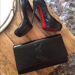 YSl Belle De Jour Black Patent Leather Clutch, I do not have the cards anymore